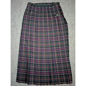 Vintage Duncan Chisholm & Sons Ltd Wool Plaid Kilt 42"‎ Long Large Buckles READ
